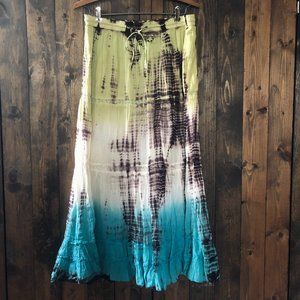 Tie Dye Cotton Maxi Skirt